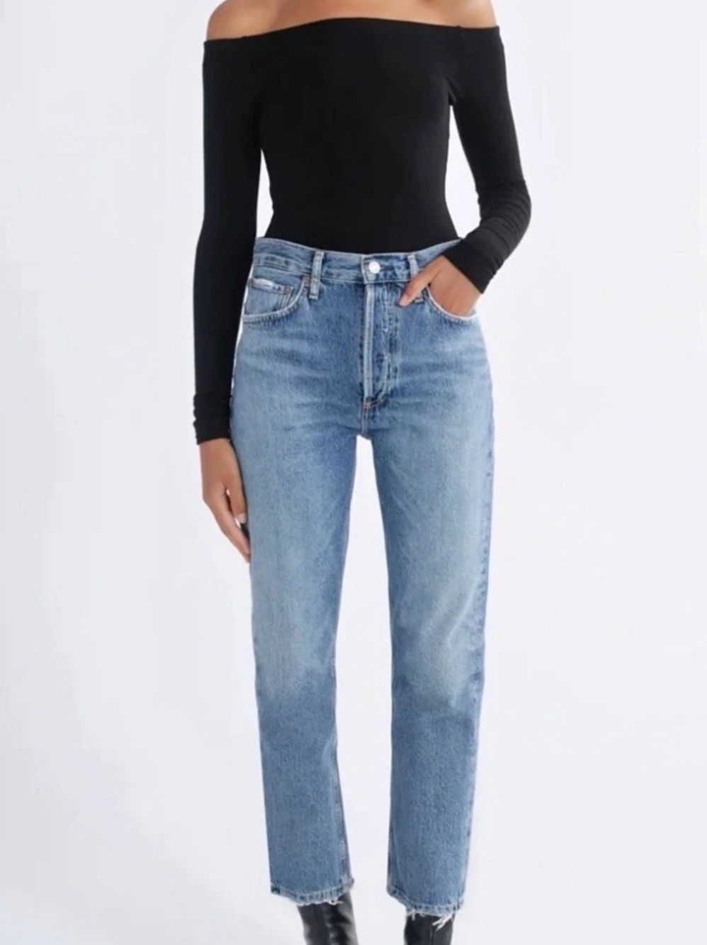 AGOLDE Riley High Rise Straight Crop Jeans